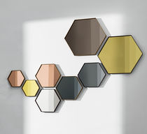 Wall-mounted mirror / contemporary / hexagonal...