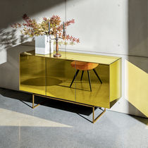 Contemporary sideboard / glass / marble...