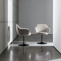Contemporary chair / fabric / leather /...