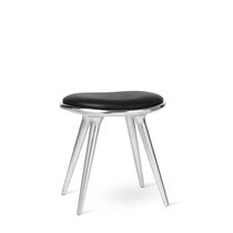 Contemporary stool / aluminum base / upholstered...