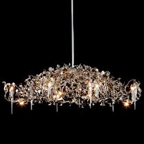 Contemporary chandelier / crystal / steel...