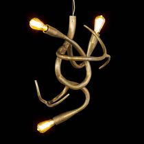 Original design chandelier / glass / steel...