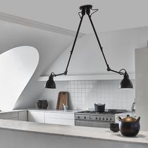 Contemporary ceiling light / round / steel...