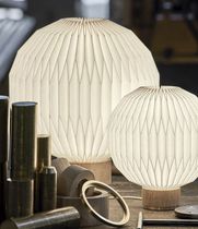 Table lamp / contemporary / brass / oak