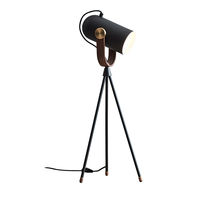 Table lamp / contemporary / brass / walnut