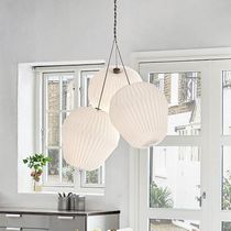 Contemporary chandelier / oak / paper /...