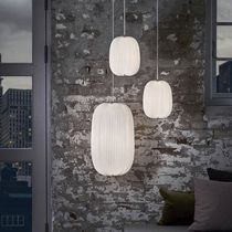Pendant lamp / contemporary / paper / white