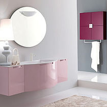 Wall-hung washbasin cabinet / glass / contemporary...