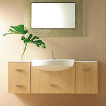 Wall-hung washbasin cabinet / wooden / contemporary...