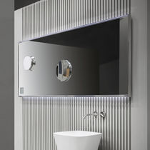 Wall-mounted bathroom mirror / LED-illuminated...