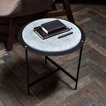 Contemporary side table / wooden / marble...