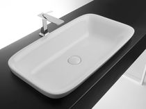 Semi-recessed washbasin / rectangular /...
