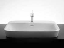 Semi-recessed washbasin / ceramic / contemporary