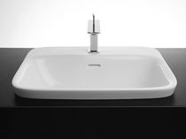 Semi-recessed washbasin / ceramic / contemporary