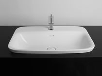 Semi-recessed washbasin / ceramic / contemporary