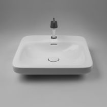 Countertop washbasin / rectangular / ceramic...
