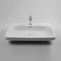 Countertop washbasin / rectangular / ceramic...