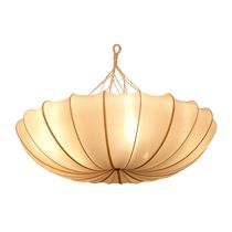 Pendant lamp / silk / contemporary / white