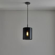 Pendant lamp / glass / contemporary / anthracite
