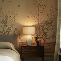 Table lamp / fabric / ceramic / contemporary