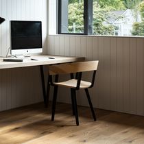 Contemporary visitor chair / ash / aluminum...