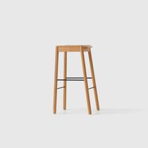 Contemporary stool / oak / steel base