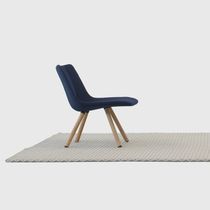 Contemporary lounge chair / fabric / oak...