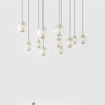 Pendant lamp / stainless steel / blown glass...