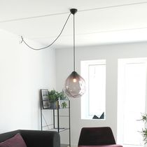 Pendant lamp / glass / contemporary / transparent