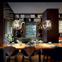 Pendant lamp / contemporary / metal / glass
