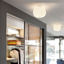 Contemporary ceiling light / round / blown...