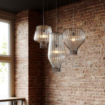 Pendant lamp / metal / blown glass / contemporary