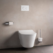 Wall-hung toilet / ceramic / rimless
