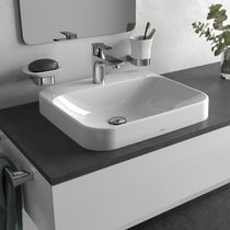 Countertop washbasin / rectangular / ceramic...