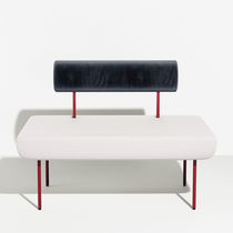 Contemporary fireside chair / fabric / steel...