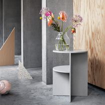 Contemporary side table / acrylic / stone...