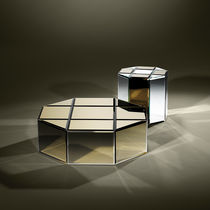 Contemporary coffee table / marble / octagonal