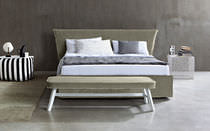 Double bed / contemporary / upholstered...