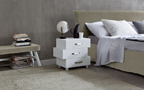 Contemporary bedside table / wooden / rectangular
