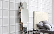 Wall-mounted mirror / contemporary / wooden