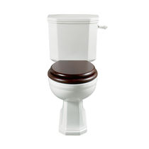 Monobloc toilet / porcelain / with lever