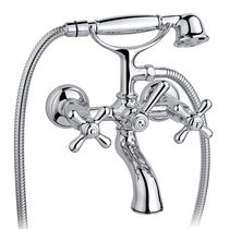 Double-handle bathtub mixer tap / wall-mounted...