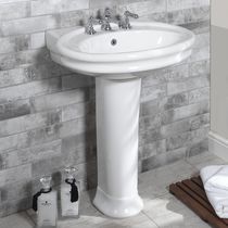 Free-standing washbasin / oval / porcelain...