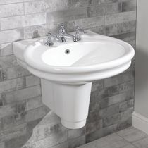 Wall-mounted washbasin / oval / porcelain...