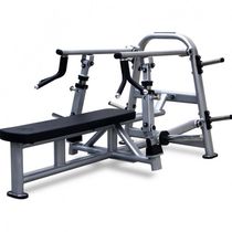 Flat chest press weight training machine