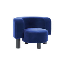 Contemporary armchair / velvet / faux fur...