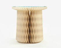 Contemporary side table / glass / plastic...