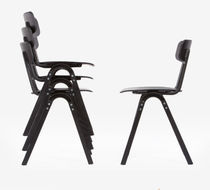 Contemporary chair / wood / aluminum / stackable