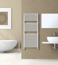 Hot water towel radiator / metal / contemporary...