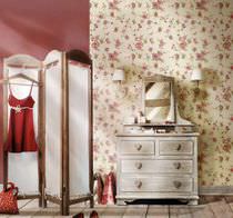 Traditional wallpaper / PVC / floral / striped